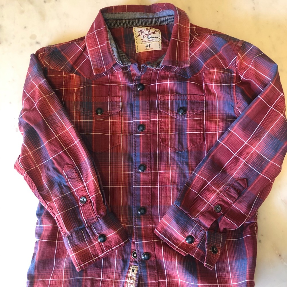 Lucky kids cowboy button down shirt 4T boys